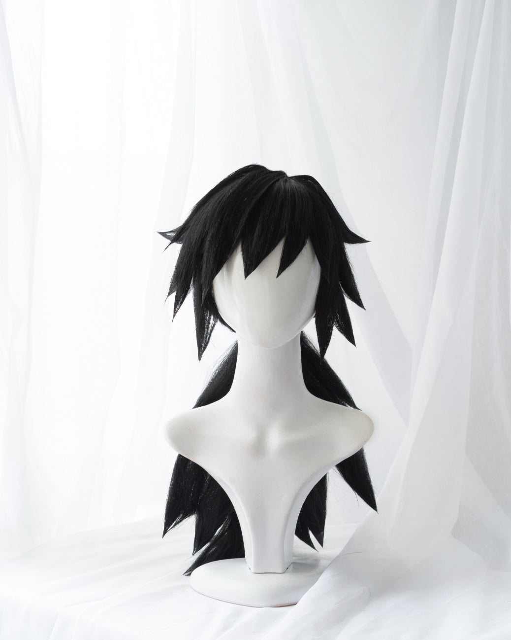 Uwowo Anime Cosplay Tomioka Giyuu Cosplay Wig 62cm Black Wig Corps – Demon Slayer demon slayer by Uwowo Cosplay
