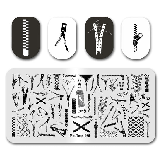 Zipper Nail Stamping Plate Nail Stamp for Nails Art Plate Nail art Supply Mouteen-265 – Anime nail art by MouTeen