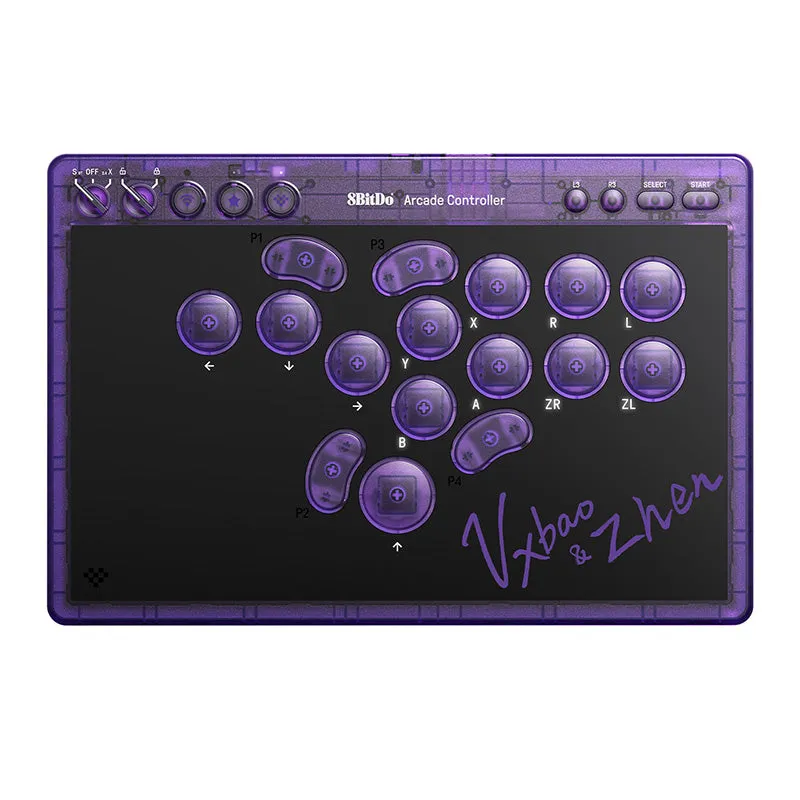 8BitDo Arcade Controller - Transparent Purple Signature Edition – Original controllers by 8BitDo