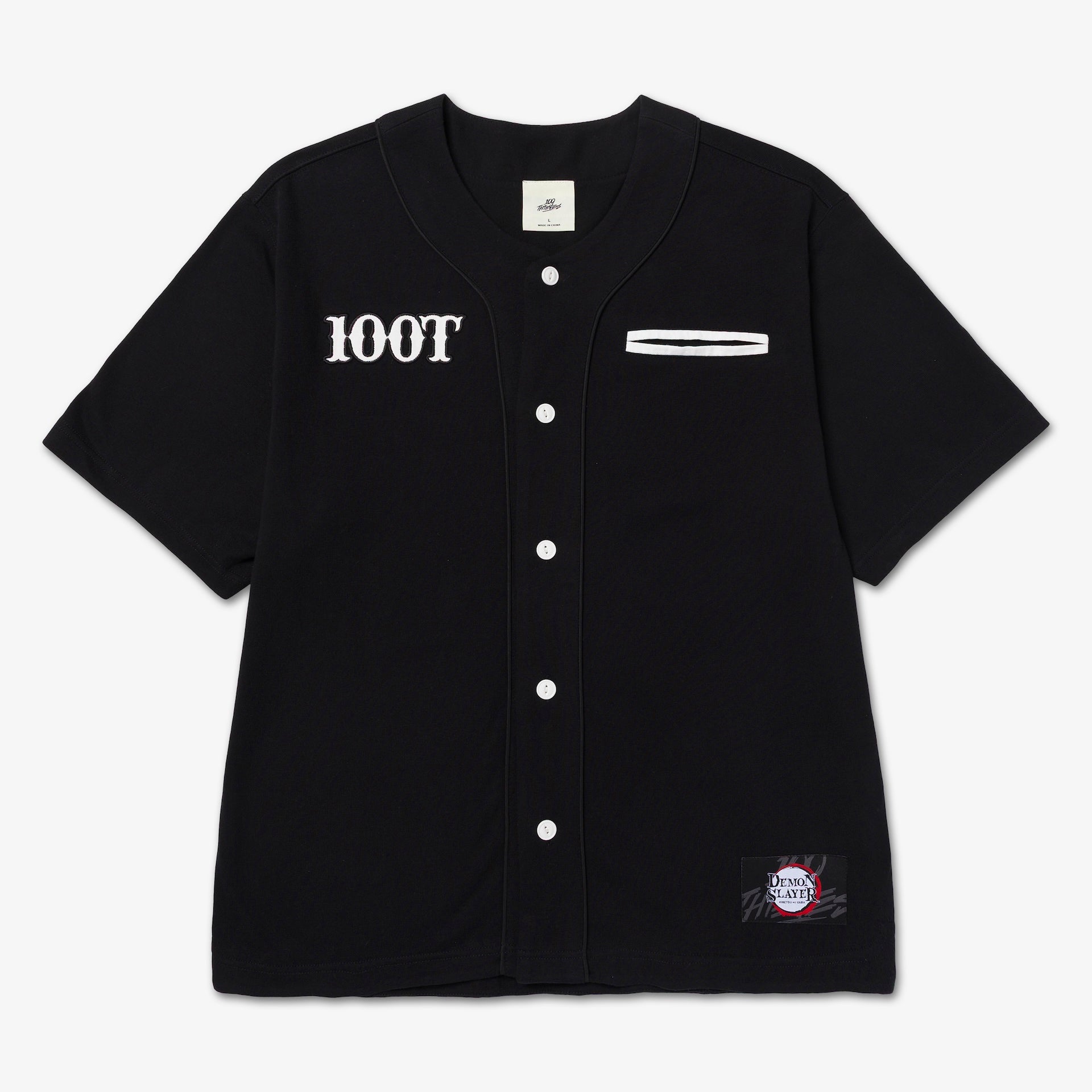 Demon Slayer Baseball Shirt - Black – Demon Slayer jerseys by 100 Thieves