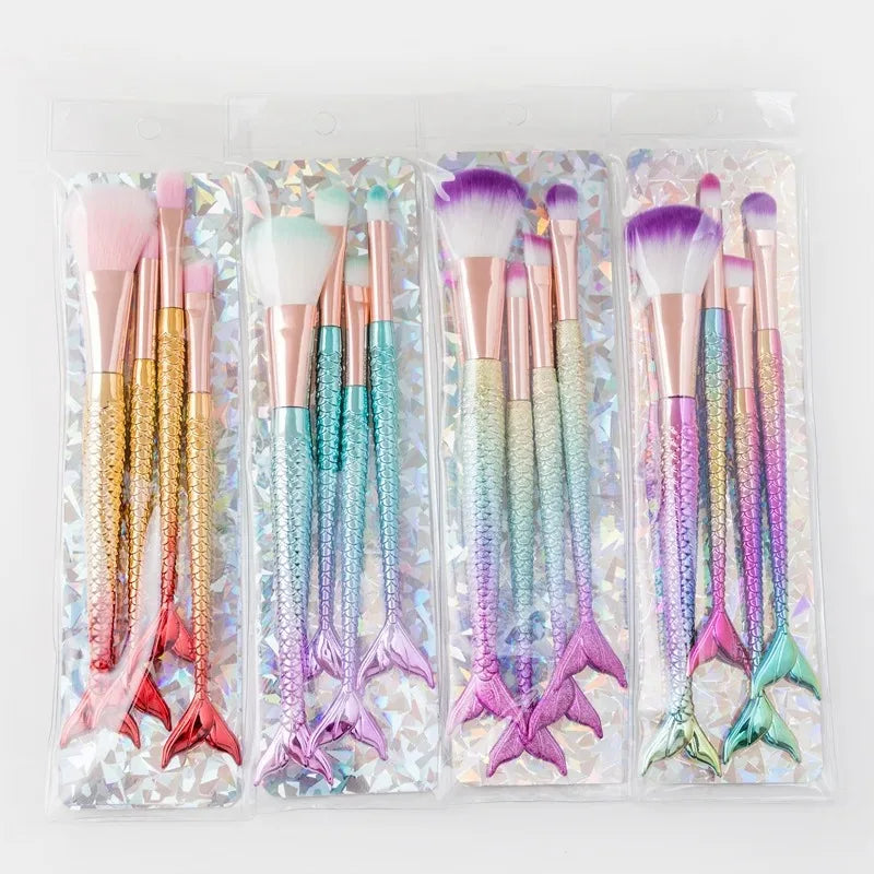 Four Piece Set Mermaid Makeup Brushes – Anime brushes by The Kawaii Shoppu
