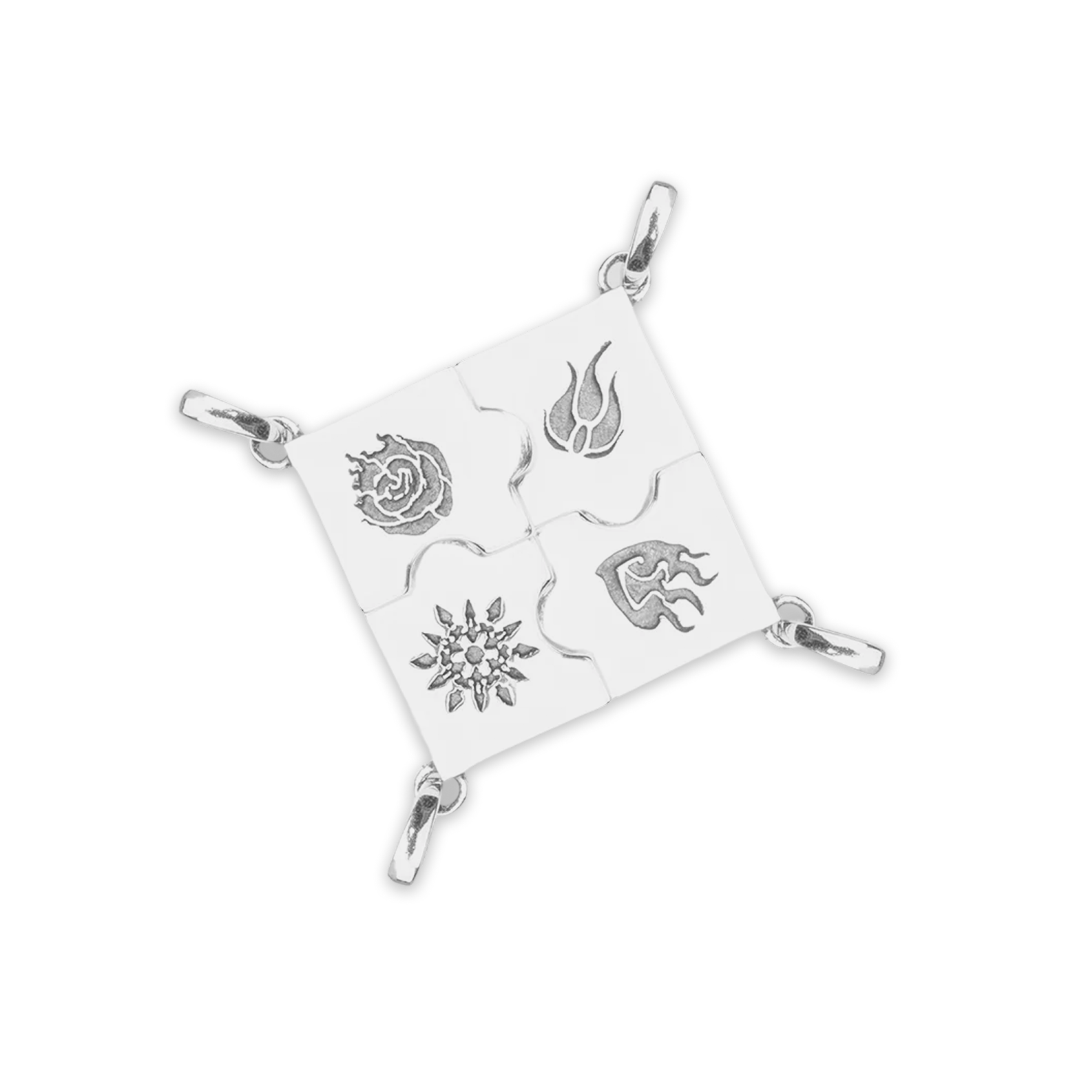 RWBY Friendship Puzzle Necklaces Set - All 4 Charms + 4 Chains – RWBY collector sets by VIZ Media