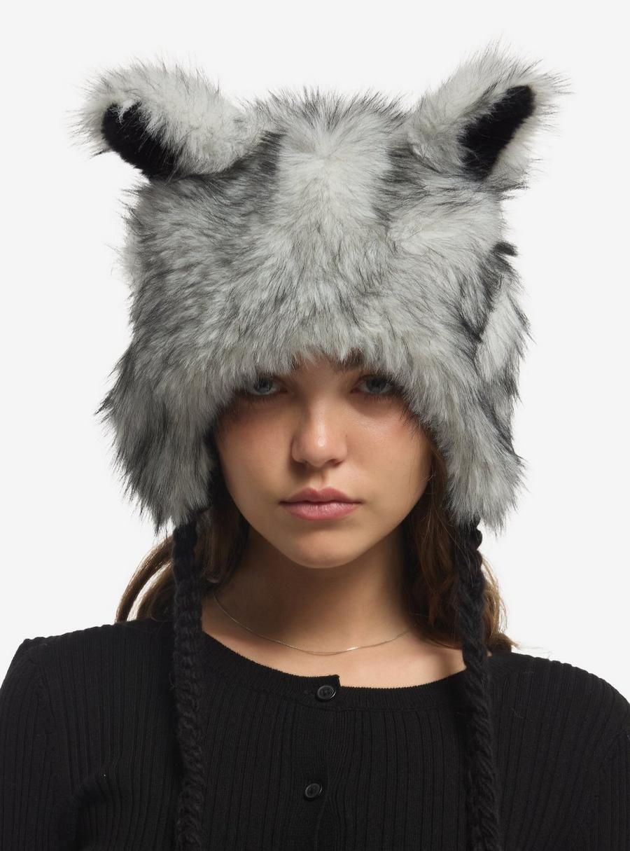 Grey Wolf Ears Fuzzy Tassel Beanie – Anime hats by Hot Topic
