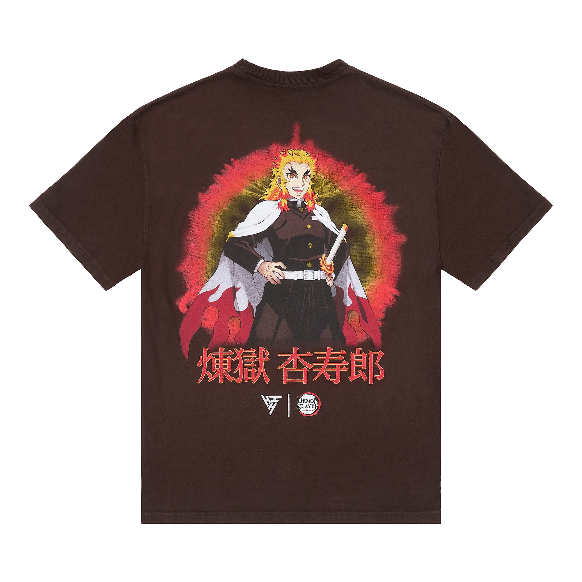 DEMON SLAYER RENGOKU AIR BRUSH SHIRT (CHOCOLATE) – Demon Slayer shirts by hypland
