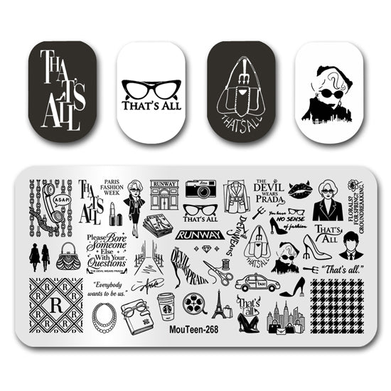 The Devil Wears Nail Stamping Plate Nail Stamp for Nails Art Plate Nail art Supply Mouteen-268 – Anime nail art by MouTeen