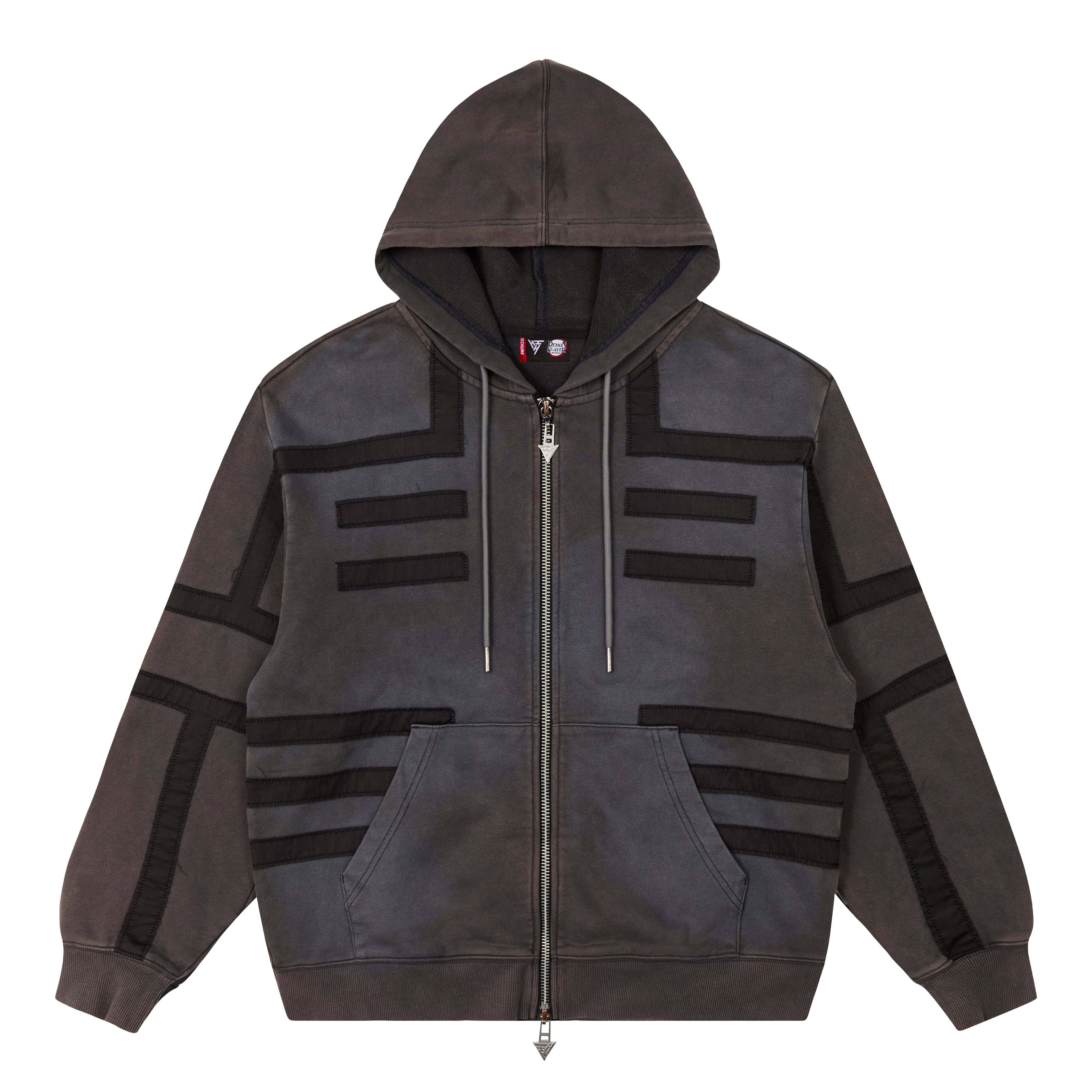DEMON SLAYER AKAZA ZIP UP HOODIE (WASHED BLACK) – Demon Slayer hoodies by Hypland