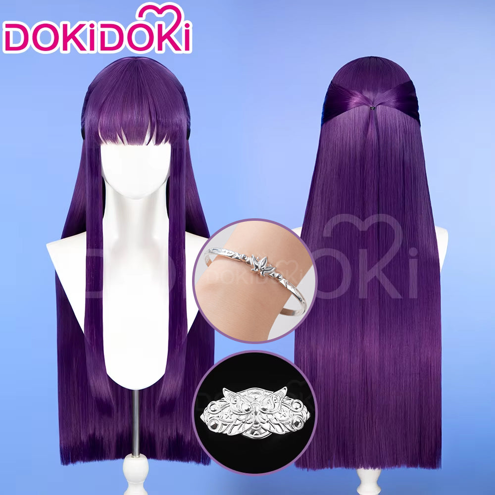 【Partially Ready For Ship】DokiDoki Anime Cosplay Wig / Accessory / Bracelets Long Purple Straight Hair – Frieren: Beyond Journey's End frieren by Dokidokicos
