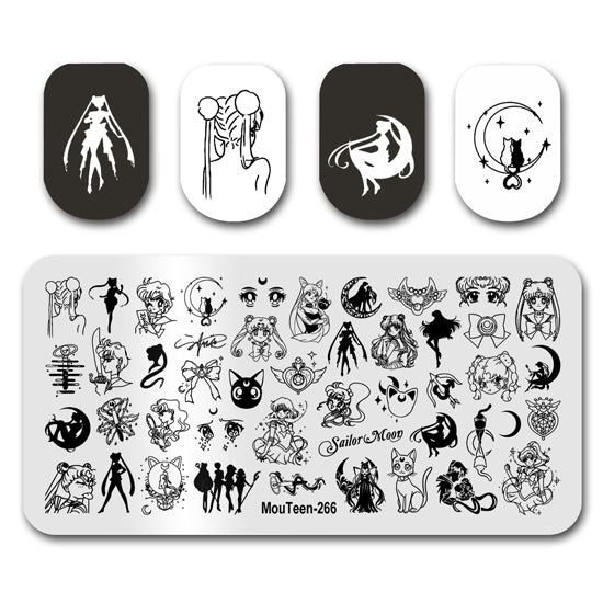 Sailor Moon Nail Stamping Plate Nail Stamp for Nails Art Plate Nail art Supply Mouteen-266 – Sailor Moon nail art by MouTeen