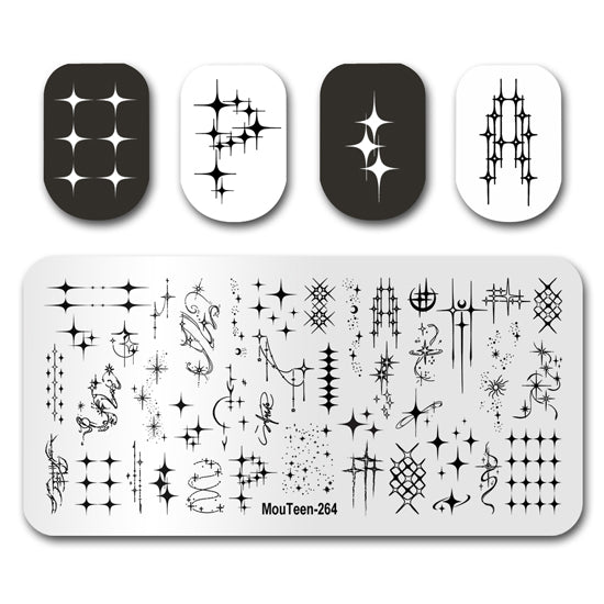 Star Astral Nail Stamping Plate Nail Stamp for Nails Art Plate Nail art Supply Mouteen-264 – Anime nail art by MouTeen