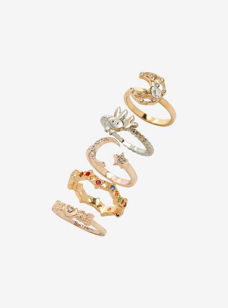 Sailor Moon Crescent Moon & Star Charms Ring Set – Sailor Moon collector sets by BoxLunch