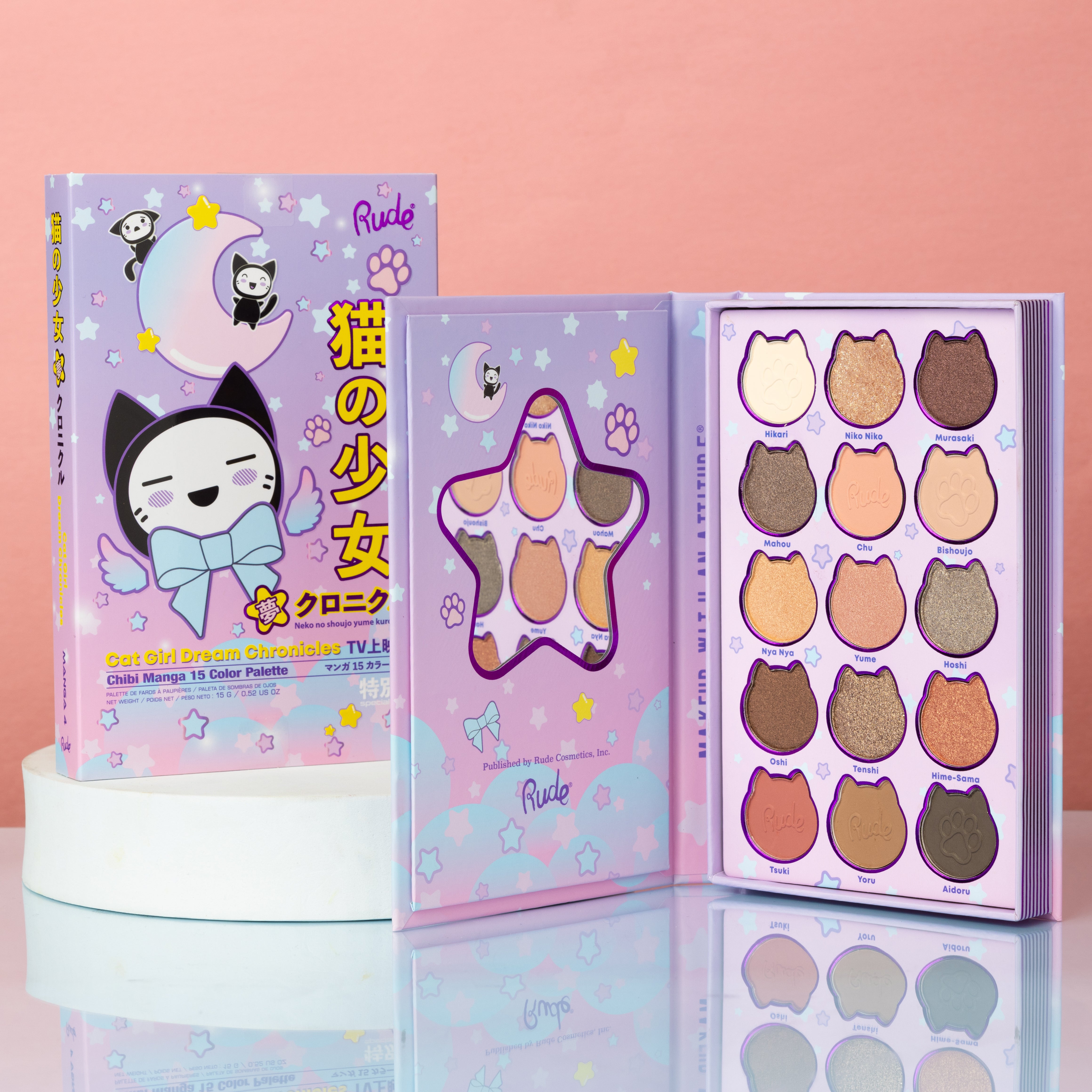 Chibi Manga Collection 15 Color Palette - Cat Girl Dream Chronicles – Anime & Gaming makeup by Game Beauty / Rude Cosmetics