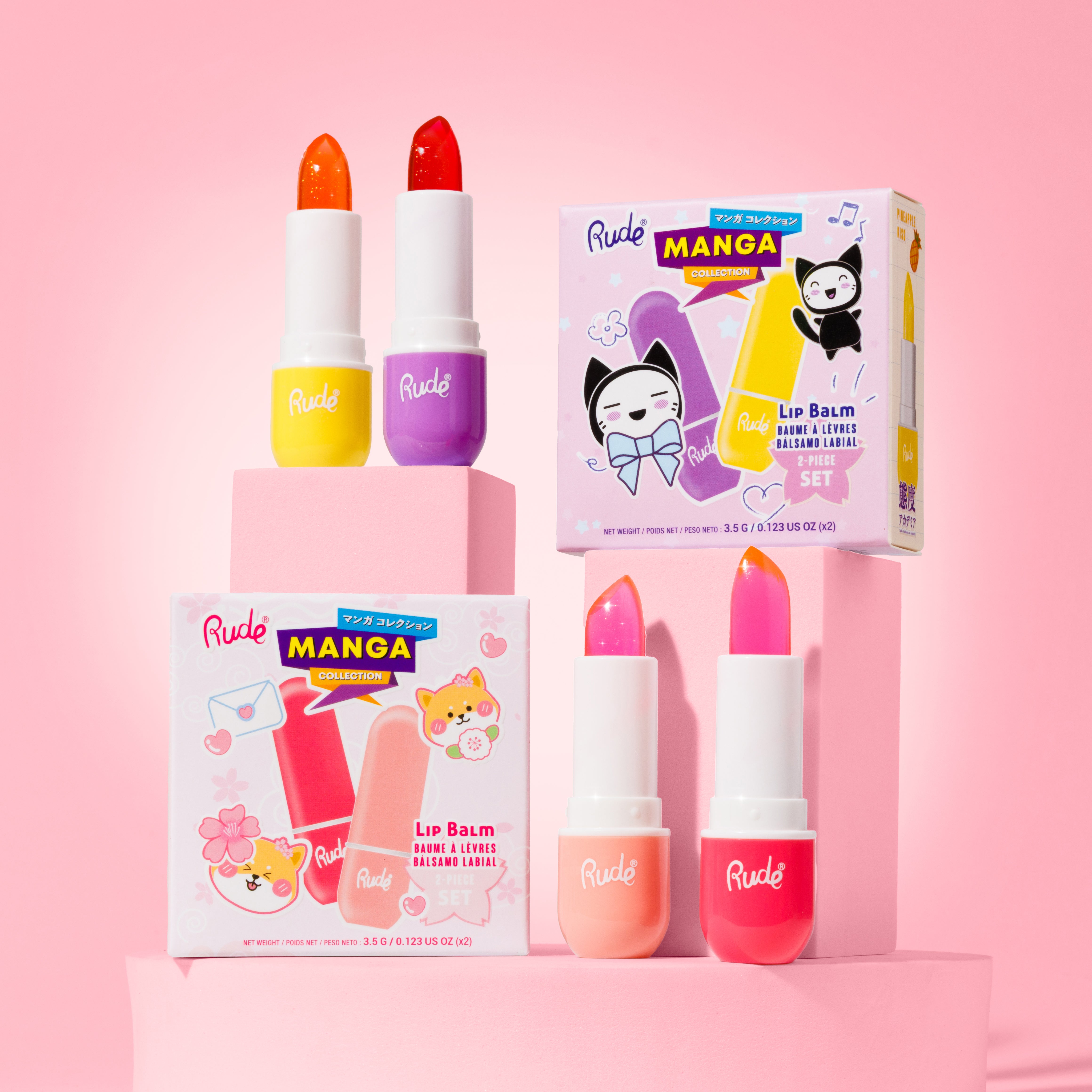 Manga Collection Lip Balm Duo – Anime & Gaming makeup by Game Beauty / Rude Cosmetics
